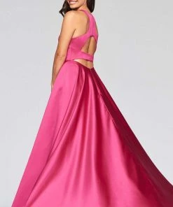 Formal Gowns Faviana - S10441 Scoop Neck Satin A-line Gown