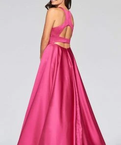 Formal Gowns Faviana - S10441 Scoop Neck Satin A-line Gown