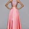Formal Gowns Faviana - S7827 Frosted Satin Two Piece With Fully Beaded Bodice