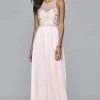 Formal Gowns Faviana - S7997 Long Chiffon Fit And Flare With Applique Top