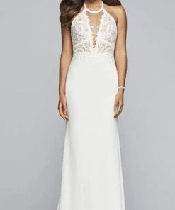 Faviana - Sleeveless Front Cutout Open Back Sheath Dress S10296 - 1 Pc Black In Size 8 Available Formal Gowns