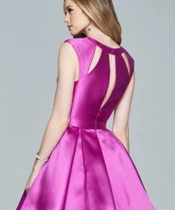 Faviana - Sleeveless Jewel Neck Mikado Dress S8063