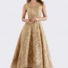 Formal Gowns Feriani Couture - Cap Sleeve Embroidered Formal Dress 18650 - 1 Pc Blush In Size 10 Available