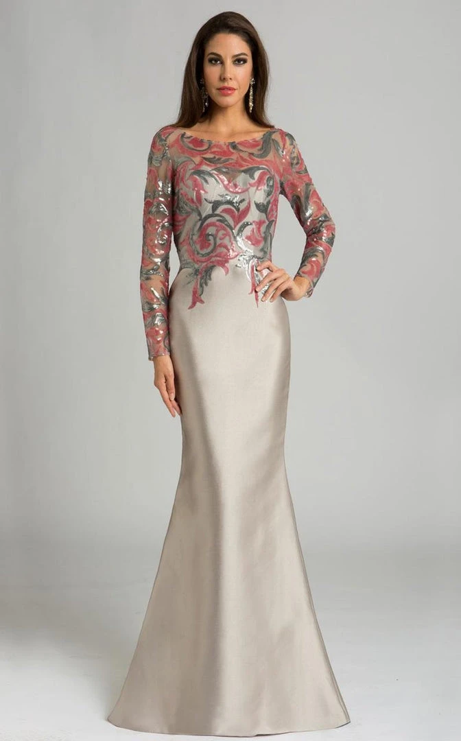 Feriani Couture - Embellished Fitted Long Sleeves Dress 18606 3 Feriani Couture - Embellished Fitted Long Sleeves Dress 18606