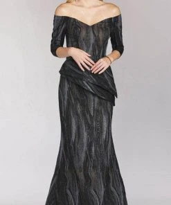 Formal Gowns Feriani Couture - Semi-Sweetheart Trumpet Evening Dress 18212 - 1 Pc Charcoal In Size 18 Available