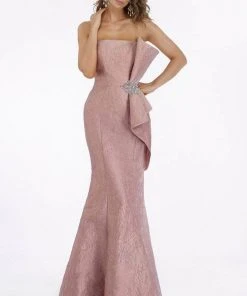 Feriani Couture - Strapless Bow-Ornate Evening Dress 18878 - 1 Pc Mauve In Size 6 Available