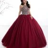 Fiesta Gowns - 56316 Sleeveless Beaded Halter Tulle Ballgown Plus Size Dresses
