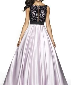 Blush By Alexia Designs Formal Gowns Flair Prom - 19023 Lace Bateau Satin Ballgown