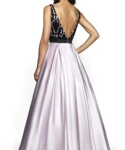 Blush By Alexia Designs Formal Gowns Flair Prom - 19023 Lace Bateau Satin Ballgown