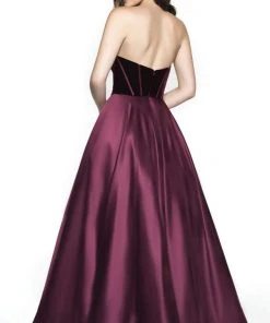 Blush By Alexia Designs Formal Gowns Flair Prom - 19031 Velvet Sweetheart Satin Ballgown