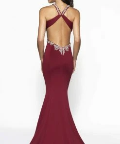 Blush By Alexia Designs Flair Prom - 19037 Embellished Halter Jersey Knit Mermaid Dress Formal Gowns