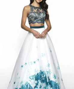 Blush By Alexia Designs Formal Gowns Flair Prom - 19050 Two Piece Embroidered Print Organza Ballgown