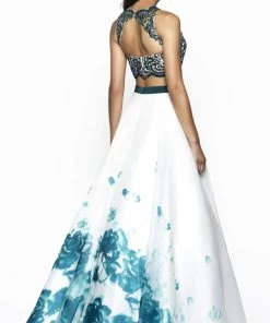 Blush By Alexia Designs Formal Gowns Flair Prom - 19050 Two Piece Embroidered Print Organza Ballgown