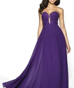 Blush By Alexia Designs Flair Prom - 19067 Lace Deep Sweetheart Chiffon A-line Dress