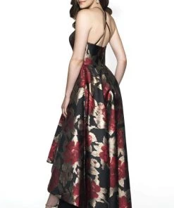 Blush By Alexia Designs Flair Prom - 19092 Halter Brocade High Low A-line Dress Formal Gowns