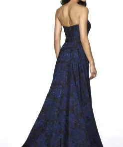 Blush By Alexia Designs Formal Gowns Flair Prom - 19096 Strapless Brocade Dress With Overskirt