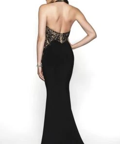 Blush By Alexia Designs Formal Gowns Flair Prom - 19131 Embroidered Illusion Halter Jersey Gown