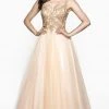 Blush By Alexia Designs Flair Prom - 19201 Applique Deep V-neck Tulle Ballgown