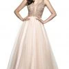 Blush By Alexia Designs Flair Prom - 19210 Plunging Illusion Beaded Bodice Tulle Gown