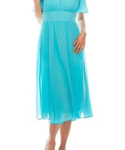 Gabby Skye - 91220MG Flutter Sleeve Chiffon A-Line Dress Cocktail Dresses