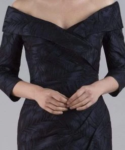 Cocktail Dresses Gia Franco - Off Shoulder Drape-Ornate Lace Dress 12053 - 1 Pc Navy In Size 8 Available 7 Cocktail Dresses Gia Franco - Off Shoulder Drape-Ornate Lace Dress 12053 - 1 Pc Navy In Size 8 Available