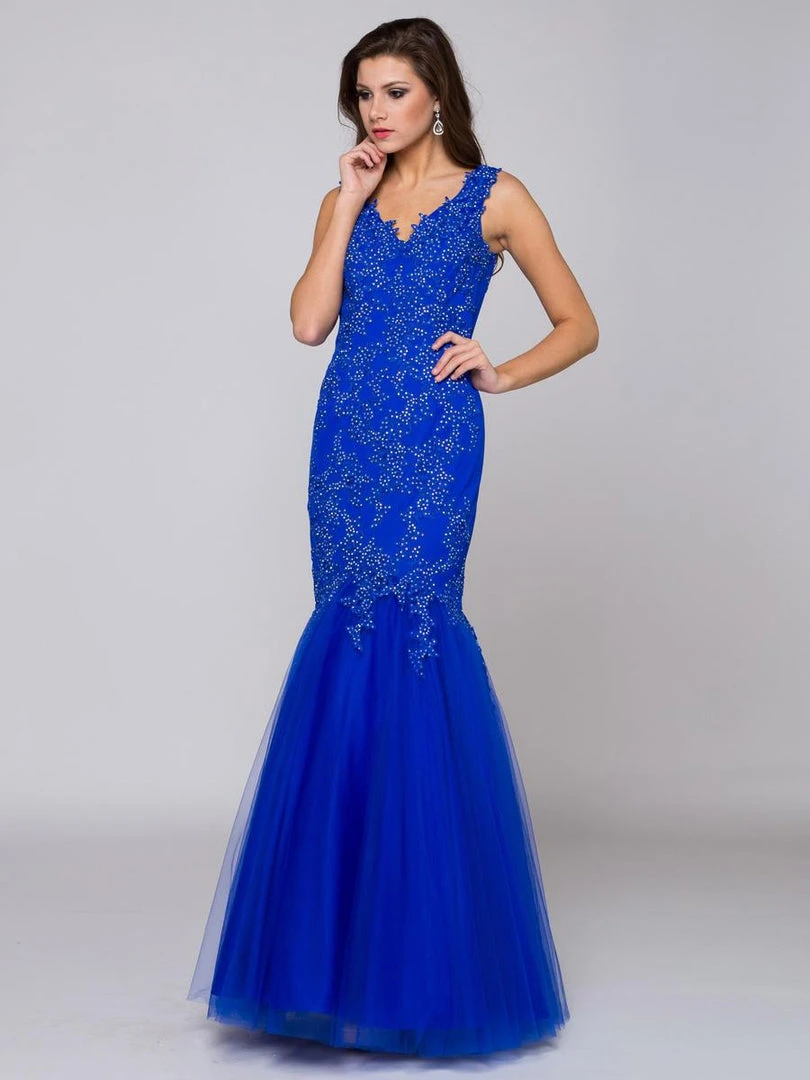 Colors Dress Formal Gowns Glow By Colors - G290-1 V-neck Beaded Lace Mermaid Gown 5 Colors Dress Formal Gowns Glow By Colors - G290-1 V-neck Beaded Lace Mermaid Gown