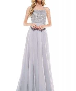 Colors Dress Glow Dress - G889 Strappy Sleeveless Lace Top Chiffon A-Line Gown Formal Gowns