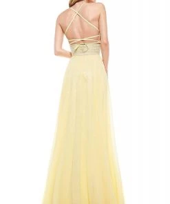 Colors Dress Glow Dress - G889 Strappy Sleeveless Lace Top Chiffon A-Line Gown Formal Gowns