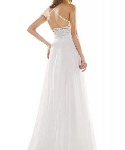 Colors Dress Glow Dress - G889 Strappy Sleeveless Lace Top Chiffon A-Line Gown Formal Gowns