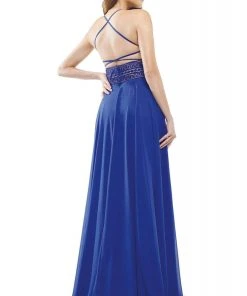 Colors Dress Glow Dress - G889 Strappy Sleeveless Lace Top Chiffon A-Line Gown Formal Gowns