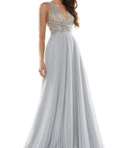 Colors Dress Glow Dress - G941 Crisscross Empire Waist Pleated Glitter Gown 13 Colors Dress Glow Dress - G941 Crisscross Empire Waist Pleated Glitter Gown