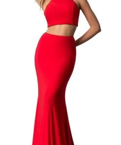 Harper And Lemon - 22253 Sleek Two Piece Halter Jersey Trumpet Dress Formal Gowns