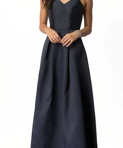 Harper And Lemon - 22262 Dual Crisscross-Strapped Mikado Long Gown Bridesmaid Dresses