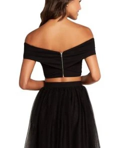 Harper And Lemon Two-Piece Crisscrossed Bodice A-Line Dress - 1 Pc Black In Size 8 Available Cocktail Dresses