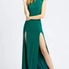Ieena Duggal - 25034I High Neck Dual Slit Sheath Gown Formal Gowns