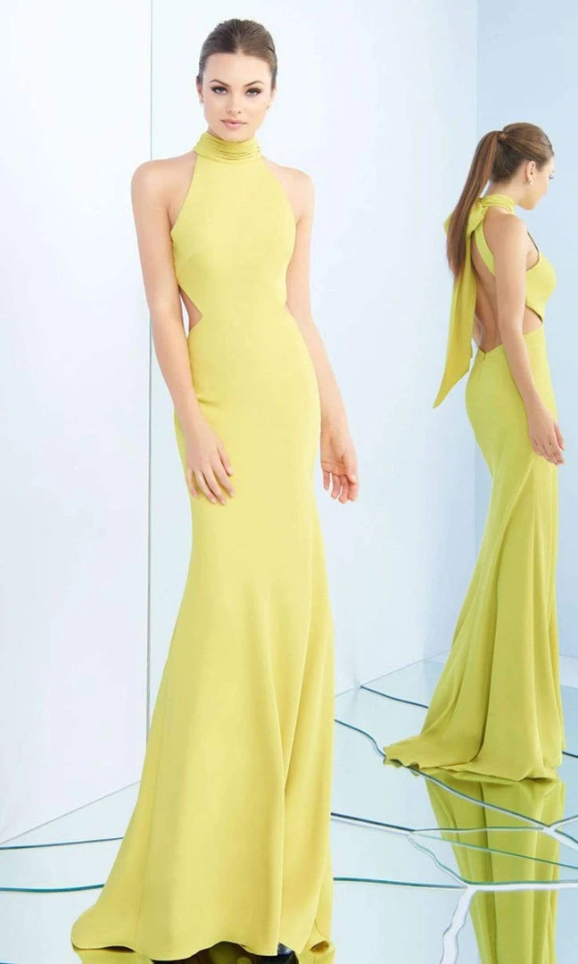 Formal Gowns Ieena Duggal - 25403I Ribbon Accented High Halter Gown 9 Formal Gowns Ieena Duggal - 25403I Ribbon Accented High Halter Gown