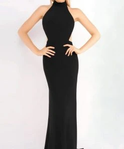 Formal Gowns Ieena Duggal - 25403I Ribbon Accented High Halter Gown