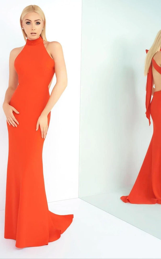 Formal Gowns Ieena Duggal - 25403I Ribbon Accented High Halter Gown 8 Formal Gowns Ieena Duggal - 25403I Ribbon Accented High Halter Gown