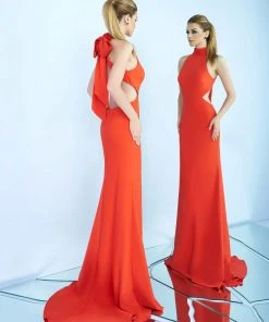 Formal Gowns Ieena Duggal - 25403I Ribbon Accented High Halter Gown 15 Formal Gowns Ieena Duggal - 25403I Ribbon Accented High Halter Gown