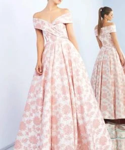 Formal Gowns Ieena Duggal - 25918I Off Shoulder Floral Brocade Ballgown