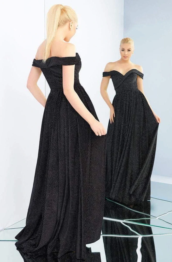 Ieena Duggal - 25959I Polka Dot Off-Shoulder A-Line Evening Gown 4 Ieena Duggal - 25959I Polka Dot Off-Shoulder A-Line Evening Gown