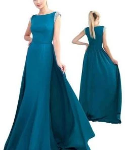 Formal Gowns Ieena Duggal - 26088I Beaded Cap Sleeves Mermaid Gown With Overskirt 7 Formal Gowns Ieena Duggal - 26088I Beaded Cap Sleeves Mermaid Gown With Overskirt