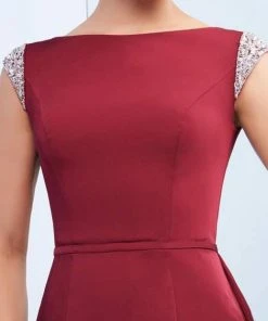 Formal Gowns Ieena Duggal - 26088I Beaded Cap Sleeves Mermaid Gown With Overskirt 6 Formal Gowns Ieena Duggal - 26088I Beaded Cap Sleeves Mermaid Gown With Overskirt