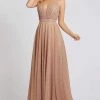 Formal Gowns Ieena Duggal - 30685I V Neck Sleeveless Shimmer A-Line Gown