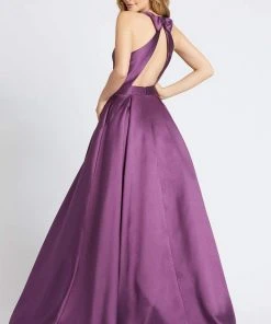 Formal Gowns Ieena Duggal - 55241I Bow Accent Cutout Back Sleeveless A-Line Gown