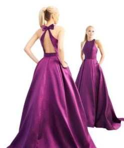 Formal Gowns Ieena Duggal - 55241I Bow Accent Cutout Back Sleeveless A-Line Gown