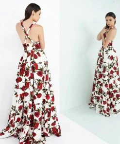 Ieena Duggal - V Neck Gown Style 25399I Formal Gowns