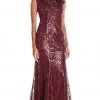 Ignite Evenings - 3399 Cap Sleeve Floral Sequined Mermaid Gown