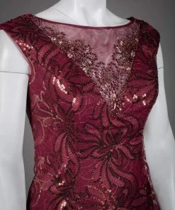 Ignite Evenings - 3399 Cap Sleeve Floral Sequined Mermaid Gown