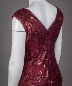 Ignite Evenings - 3399 Cap Sleeve Floral Sequined Mermaid Gown